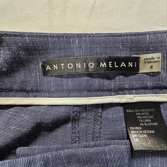 Antonio Melani Blue Textured Pants size 4 - Picture 3 of 5
